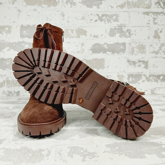 NEW Vince Camuto Women's Fawdry Brown Suede Combat Boots W349 - Picture 7 of 11